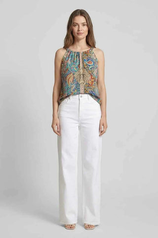 Kolorowy Top Damski w Wzory Paisley