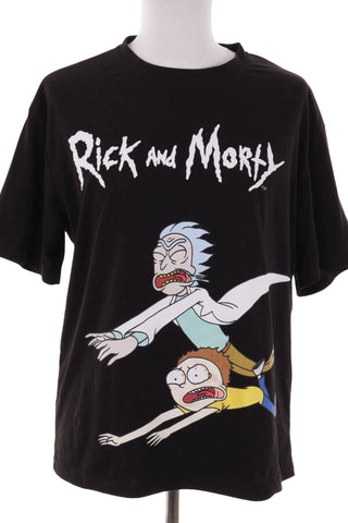 Czarny T-shirt Męski z Nadrukiem Rick and Morty