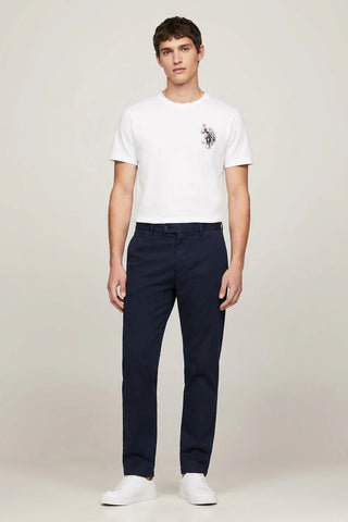 Biały męski t-shirt z krótkim rękawem