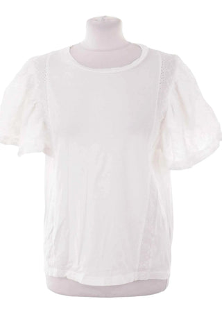 Biala Bluzka z Haftem i Bufiastymi Rekawami