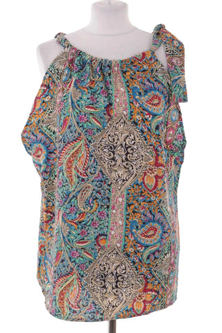 Kolorowy Top Damski w Wzory Paisley