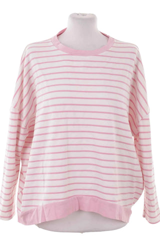 Rozowa Bluza Damska w Paski Oversize