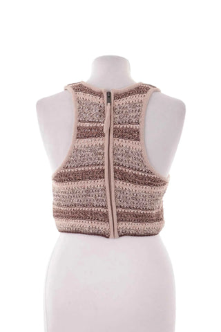 Krotki Top Halter w Paski Boho