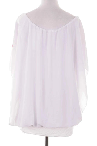 Letnia Biala Tunika w Roze i Motyle
