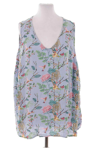 Damski Top w Kwiaty bez Rękawów