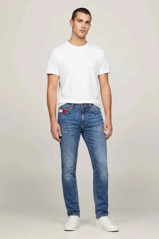 Męskie Jeansy Tommy Jeans Slim Fit Niebieskie