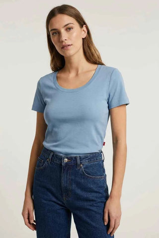 Niebieska damska koszulka t-shirt basic