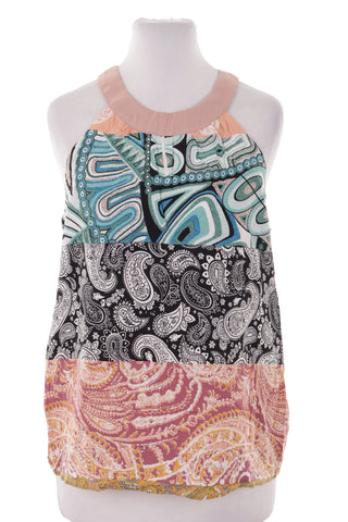 Kolorowa Bluzka  Damska Halter we Wzory Paisley
