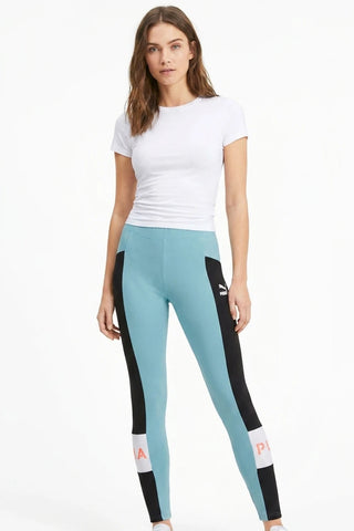 Sportowe legginsy damskie Puma niebiesko-czarne