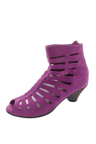 Arche Fioletowe Botki Peep-Toe z Wycięciami 100% skóra