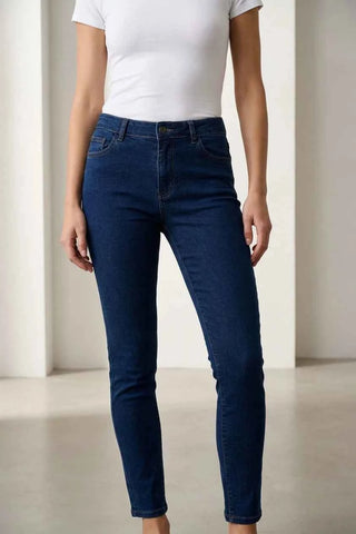 Damskie jeansy slim fit VRS model Clara, granatowe, r. 42