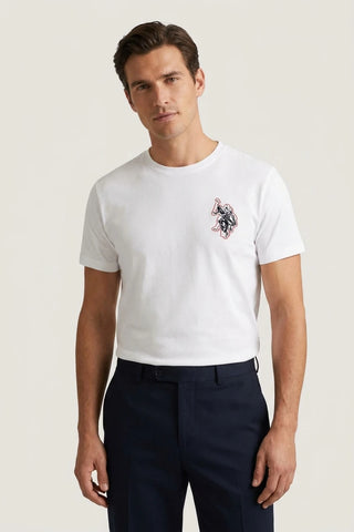 Biały męski t-shirt z krótkim rękawem