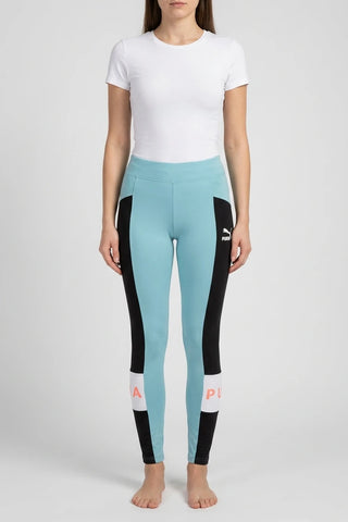 Sportowe legginsy damskie Puma niebiesko-czarne
