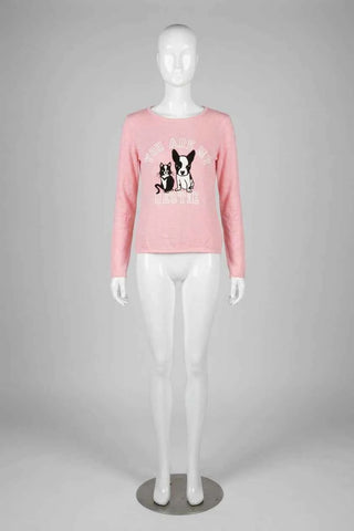 Różowy sweter damski z grafiką You Are My Bestie