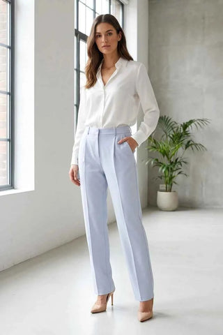 Eleganckie Jasnoniebieskie Spodnie Damskie Soft Rebels
