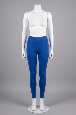Damskie niebieskie legginsy sportowe seamless
