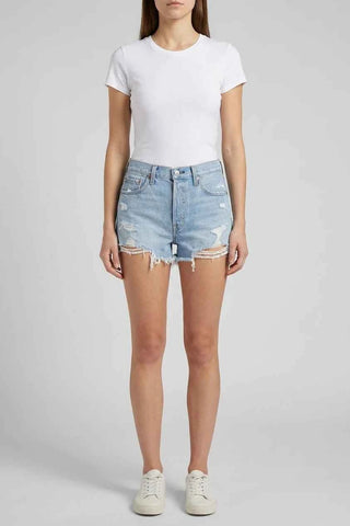 Damskie Szorty Jeansowe Levi's z Przetarciami
