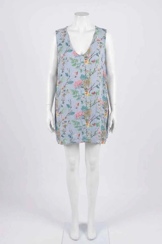 Damski Top w Kwiaty bez Rękawów