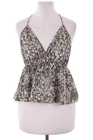 Damski top w kwiaty z dekoltem halter