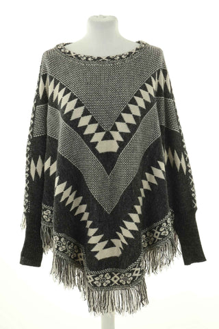 Poncho wzorek 35% wełna