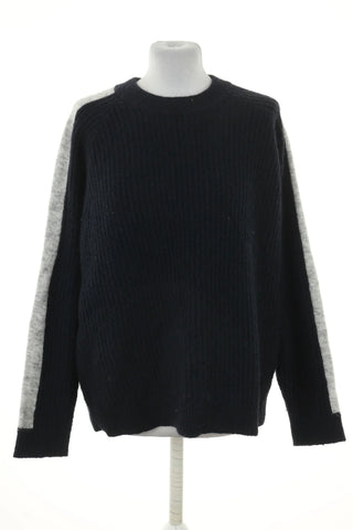 Sweter granatowy 25%wełna, 5%moher