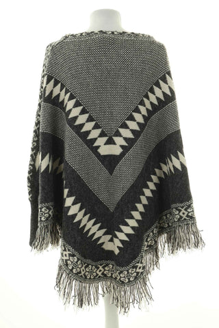 Poncho wzorek 35% wełna
