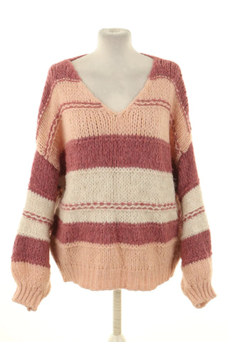 Sweter paski 18% wełna