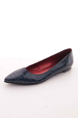 Buty niebieskie lakierowane skóra