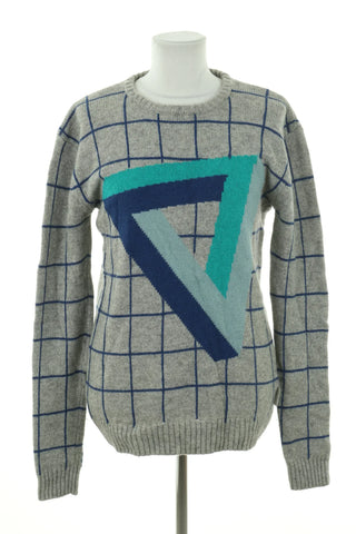 Sweter wzorek 50% wełna