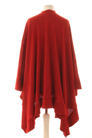 Poncho czerwone 50% wełna