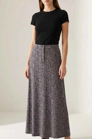 Dluga Spodnica Maxi w Roslinny Wzor
