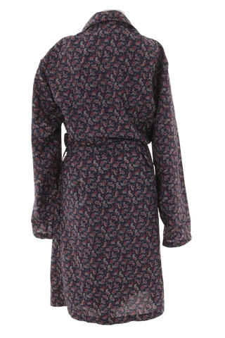 Elegancki Damski Szlafrok w Wzor Paisley Granatowy