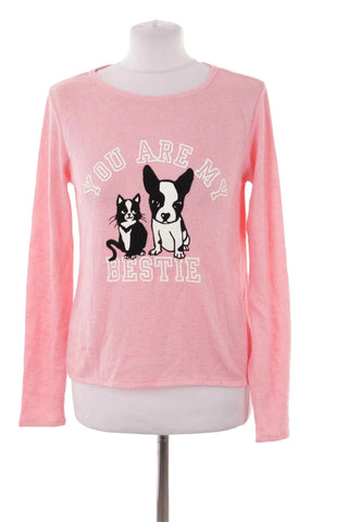 Różowy sweter damski z grafiką You Are My Bestie