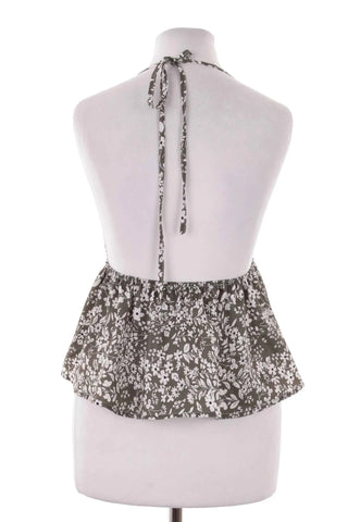 Damski top w kwiaty z dekoltem halter