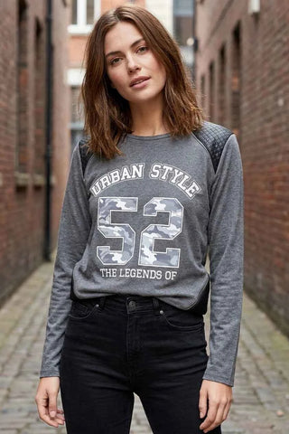 Damska szara bluza z nadrukiem Urban Style 52