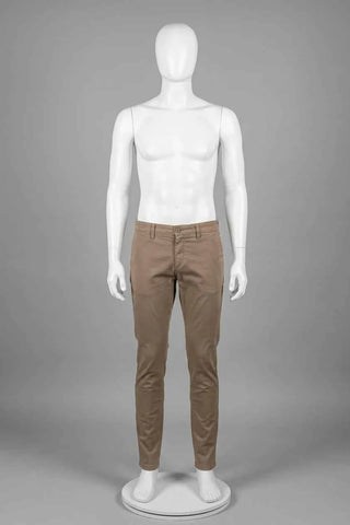 Beżowe Chinosy Męskie Slim Fit