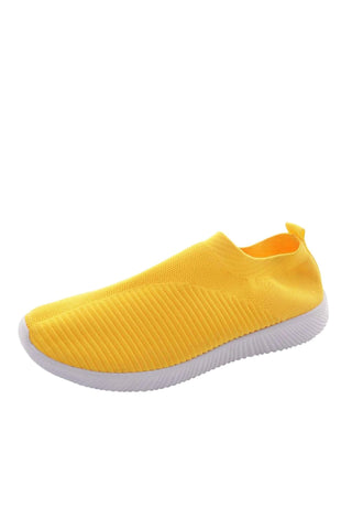 Żółte Damskie Sneakersy Wsuwane Slip-on