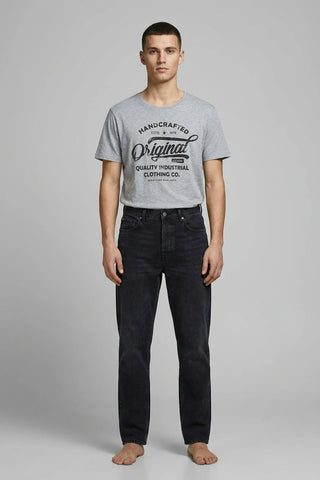 Męski szary t-shirt z nadrukiem vintage