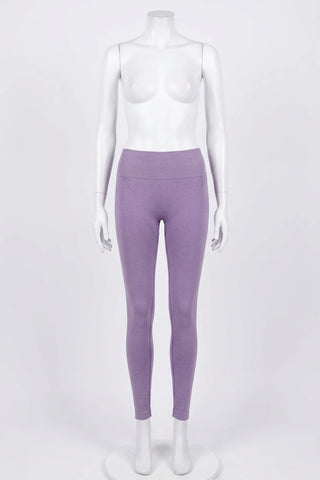 Damskie fioletowe legginsy treningowe z wysokim stanem