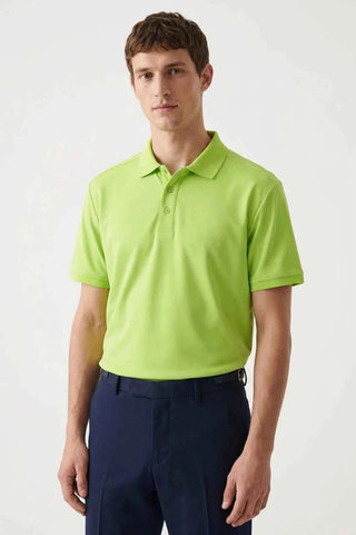 Meska Koszulka Polo w Kolorze Limonkowym