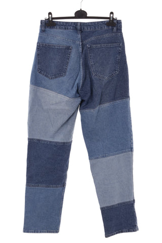 Damskie spodnie jeansowe patchworkowe