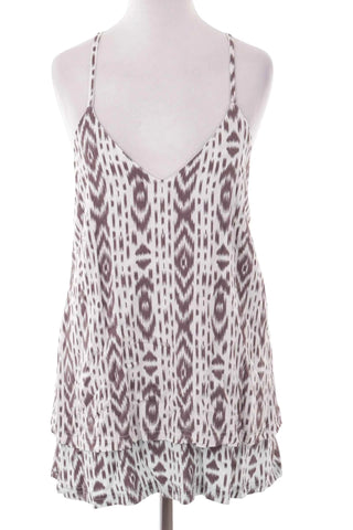 Damski Top na Cienkich Ramiaczkach z Wzorem Ikat