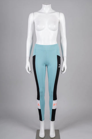 Sportowe legginsy damskie Puma niebiesko-czarne