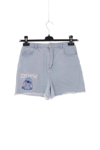Damskie jasnoniebieskie szorty jeansowe z haftem Stitch